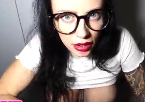 Girl in sexy glasses sucking dick and more